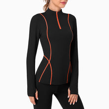 Load image into Gallery viewer, Women's Long Sleeve Workout Tops Zip Thumb Hole Athletic Running Sweatshirt