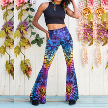 Load image into Gallery viewer, Cool Casual Tie-Dyed Prints Flare Leg Full Length Workout Leggings