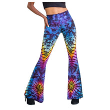 Load image into Gallery viewer, Cool Casual Tie-Dyed Prints Flare Leg Full Length Workout Leggings