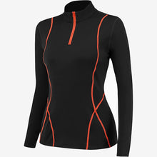 Load image into Gallery viewer, Women's Long Sleeve Workout Tops Zip Thumb Hole Athletic Running Sweatshirt