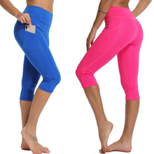 Load image into Gallery viewer, Women's 3/4 Gym Sport Casual Cropped Female Leggings With Pockets