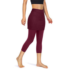 Load image into Gallery viewer, Skirted Mid Length Pocket Sports Fitness Leggings