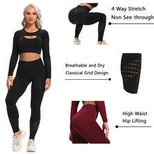 Load image into Gallery viewer, 2 Piece Seamless Sports Workout Yoga Set Women's