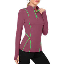 Load image into Gallery viewer, Women's Long Sleeve Workout Tops Zip Thumb Hole Athletic Running Sweatshirt