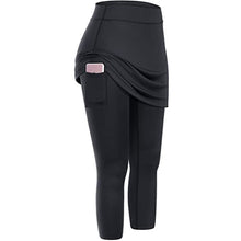 Load image into Gallery viewer, Skirted Mid Length Pocket Sports Fitness Leggings