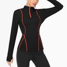 Load image into Gallery viewer, Women's Long Sleeve Workout Tops Zip Thumb Hole Athletic Running Sweatshirt