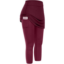 Load image into Gallery viewer, Skirted Mid Length Pocket Sports Fitness Leggings