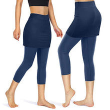 Load image into Gallery viewer, Skirted Mid Length Pocket Sports Fitness Leggings