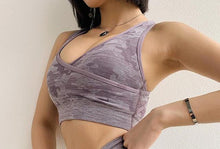 Load image into Gallery viewer, Womens Yoga 3 pc Long Sleeve Cut Out Top, Support Bra, And Butt Lifting Running Pants