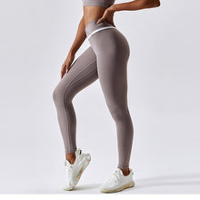 Load image into Gallery viewer, High Waist Peach Hip Sport Running Training Fitness Set
