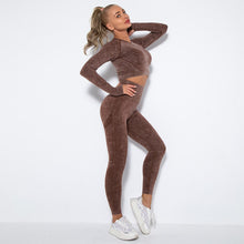 Load image into Gallery viewer, Long Sleeve Jogging Tops And Leggings Gym Yoga Set