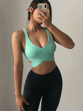 Load image into Gallery viewer, Lovely Split Back Cut Out Sports Bra
