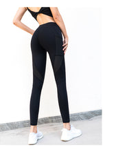 Load image into Gallery viewer, Full Mesh Pocket High Waist Bodybuilding Training Nine-Point Quick-Dry Yoga Pants