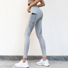 Load image into Gallery viewer, Full Mesh Pocket High Waist Bodybuilding Training Nine-Point Quick-Dry Yoga Pants