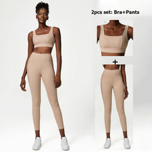 Load image into Gallery viewer, Classic Solid Color 2 And 3 Pc Fitness Yoga Set For Women Sexy Bra, Zipper Jacket, High Waist Leggings