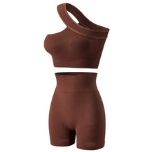 Load image into Gallery viewer, 2PCS Women Seamless Shirts Sport Shorts Bra Gym Suits Fitness Shorts Crop Top High Waist Running Sports Sets