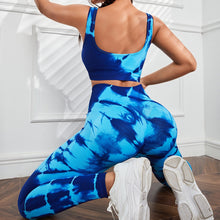 Load image into Gallery viewer, Seamless Gym Set Push Up Fitness Leggings Workout Crop Top Womens Outfit