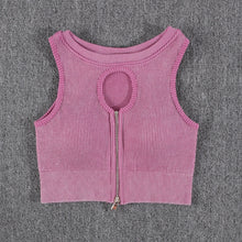 Load image into Gallery viewer, Women Sportwear Zip Vest High Waist Fitness Pants Gym Seamless Woman 2 Pieces Set