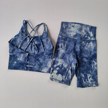 Load image into Gallery viewer, Groovy 2pc Tie-Dye High Waist Running Shorts And Sports Bra Yoga Set
