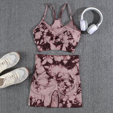 Load image into Gallery viewer, Tie Dye Seamless Summer Bra And Shorts Yoga Set Starting at $16.54