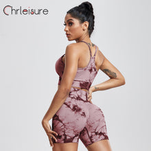 Load image into Gallery viewer, Tie Dye Seamless Summer Bra And Shorts Yoga Set Starting at $16.54