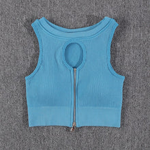 Load image into Gallery viewer, Women Sportwear Zip Vest High Waist Fitness Pants Gym Seamless Woman 2 Pieces Set