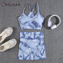 Load image into Gallery viewer, Tie Dye Seamless Summer Bra And Shorts Yoga Set Starting at $16.54