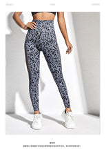 Load image into Gallery viewer, Sexy Hollow Out Leopard Yoga Leggings Breathable Mesh Gym High Waist Sports Pants
