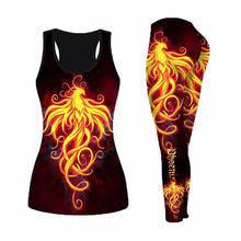 Load image into Gallery viewer, 3D Fire Phoenix Yoga Outfit For Women  XS-8XL