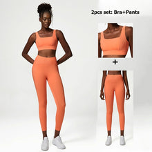 Load image into Gallery viewer, Classic Solid Color 2 And 3 Pc Fitness Yoga Set For Women Sexy Bra, Zipper Jacket, High Waist Leggings