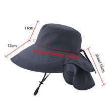 Load image into Gallery viewer, Women Wide Large Brim Sun Hat With UV Protection,Neck Shawl And Hole For Your Ponytail