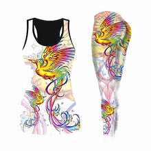 Load image into Gallery viewer, 3D Fire Phoenix Yoga Outfit For Women  XS-8XL