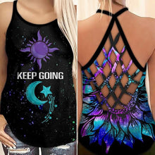Load image into Gallery viewer, Butterfly Sunflower Criss-Cross Women Yoga Sleeveless Tank Top