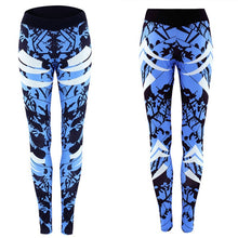 Load image into Gallery viewer, Dark Blue Printed Gym Leggings