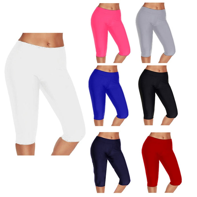 Elastic High Waist Women Yoga Pants Quick Dry  3/4 Running Crop Leggings