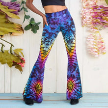 Load image into Gallery viewer, Cool Casual Tie-Dyed Prints Flare Leg Full Length Workout Leggings