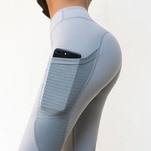 Load image into Gallery viewer, Full Mesh Pocket High Waist Bodybuilding Training Nine-Point Quick-Dry Yoga Pants