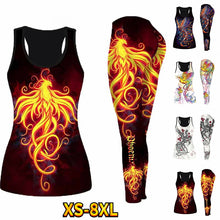Load image into Gallery viewer, 3D Fire Phoenix Yoga Outfit For Women  XS-8XL