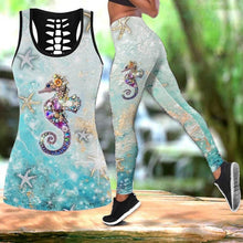 Load image into Gallery viewer, Seahorse Lover Hollow Tank Top and Legging Set