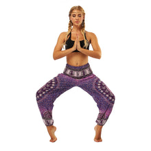 Load image into Gallery viewer, Purple Harem Yoga And Meditation Pants