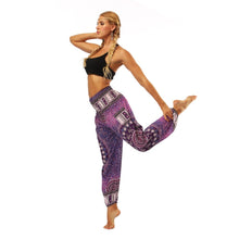 Load image into Gallery viewer, Purple Harem Yoga And Meditation Pants