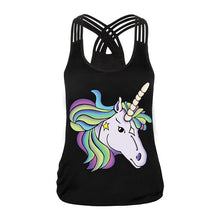 Load image into Gallery viewer, Unicorn Print Female Yoga Shirts