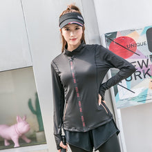Load image into Gallery viewer, Angled Zipper Yoga And Active Wear Jacket