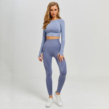 Load image into Gallery viewer, Women Seamless Yoga Set Leggings+Cropped Shirts