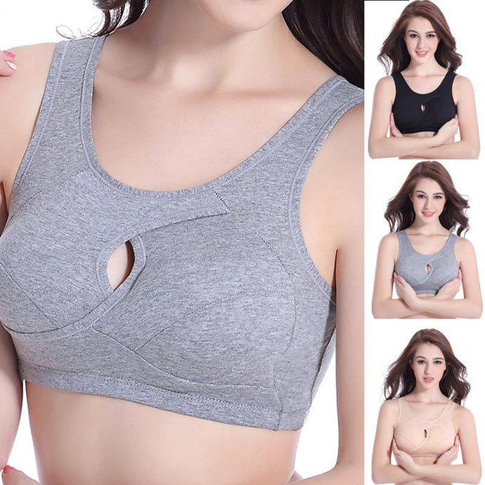 Women Sports Bra Seamless Fitness Solid Padded Gym Running Push Up Bras Cotton Stretch Workout Active Wear