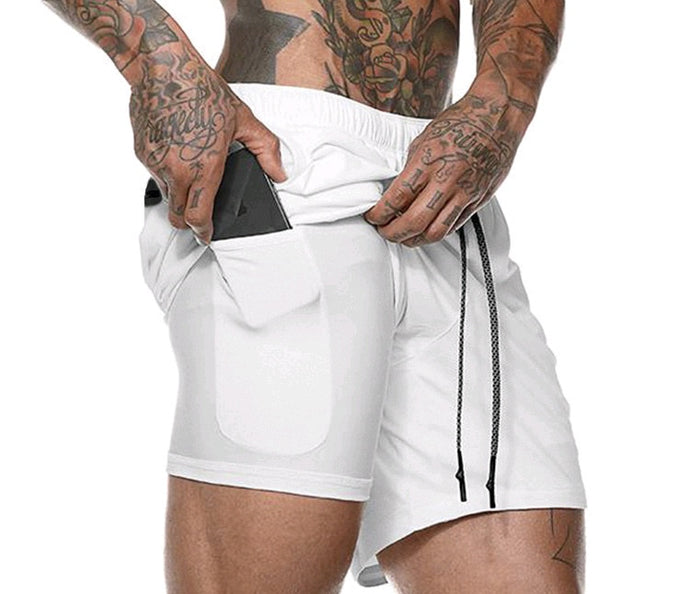 Mens 2 in 1 Fitness Running Shorts